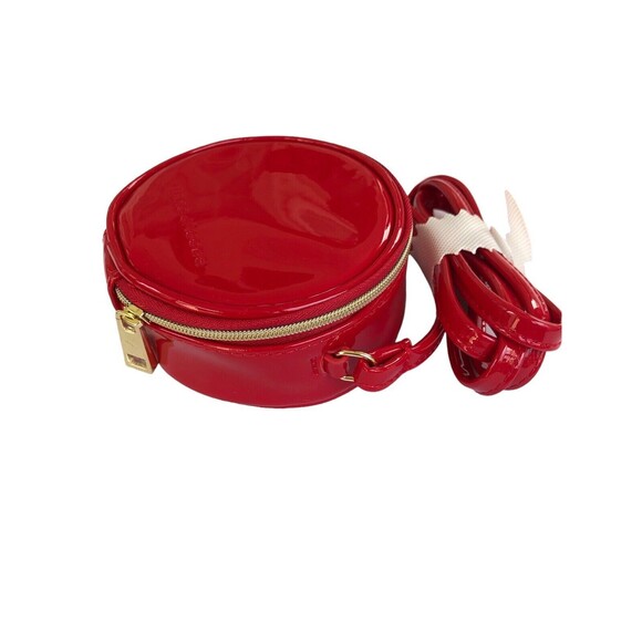 MARC JACOBS Mini 4" Red Patent Leather Crossbody Round Circle Canteen Bag Purse - Picture 2 of 6